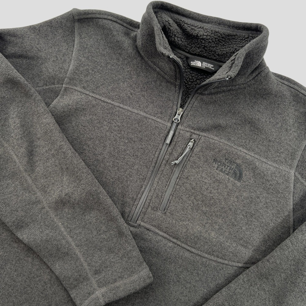 The North Face Gordon Lyons 1/4 Zip Mens Large Gray Fleece Pullover Outdoor Gorp